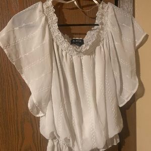 Cute white crop top blouse